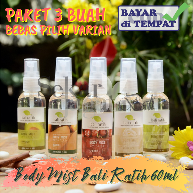 Bali Ratih Body Mist Bali Ratih 60ml Paket 3pcs Wangi Tahan Lama