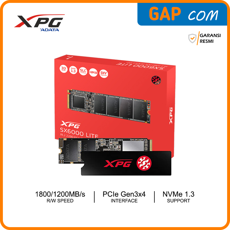 Adata XPG sx6000 lite 512GB M.2 XPG SX6000 Lite M.2 2280 512GB PCI-Express 3.0 x4 3D NAND Internal