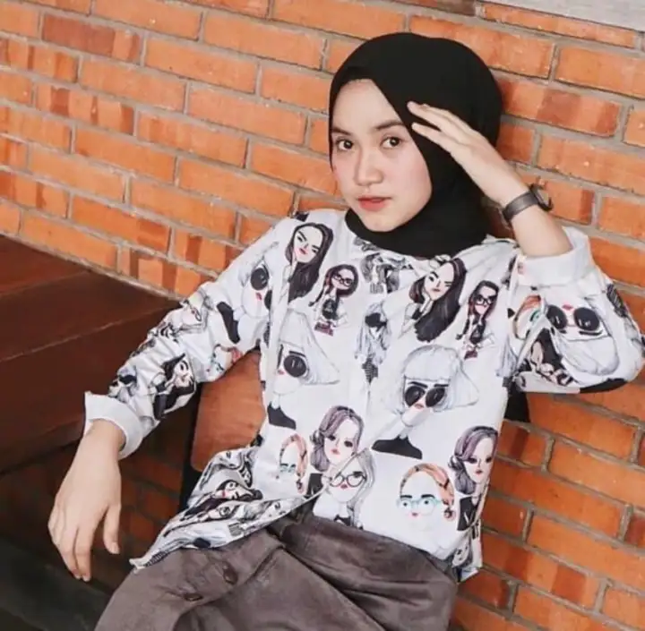 Kemeja Retro Vintage Original Kemeja Motif Kemeja Cartoon Shopee Indonesia