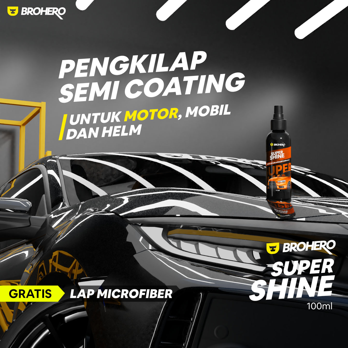 Motorcycle Body Polish / Car Polish / Semi Coating by Brohero Harga 42,000 rupiah*Gratis Ongkir
