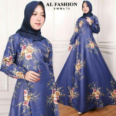 FINSCOLLECTION - GAMIS SYARI EMMA 73 PINK,NAVY,HITAM DAN COKLAT  FASHION MUSLIM