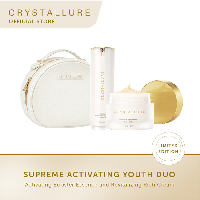 CRYSTALLURE by Wardah Set: Supreme Activating Youth Duo [ Paket Activating Booster Essence + Revitalizing Rich Cream)
