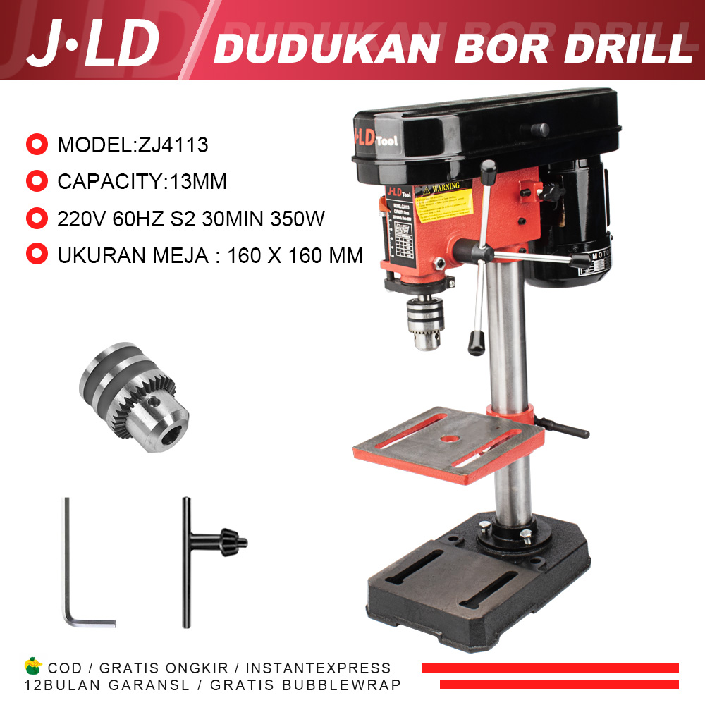 JLD Bench Drill Heavy Duty 13mm Mesin bor duduk listrik 350W Bor Bangku