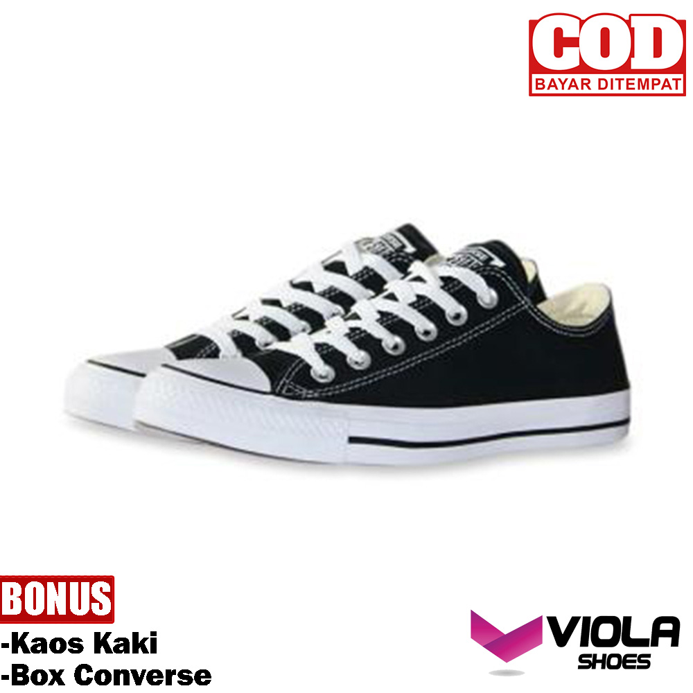 Promo Sepatu Converse019 All Star Termurah Kets Fashion Pria Wanita Sneakers Casual / Sekolah Warna Hitam + box Terbaru 2021-VIOLA SHOES Promo Sepatu Converse019 All Star Termurah Kets Fashion Pria Wanita Sneakers Casual / Sekolah Warna Hitam + box Terbaru 2021-VIOLA SHOES