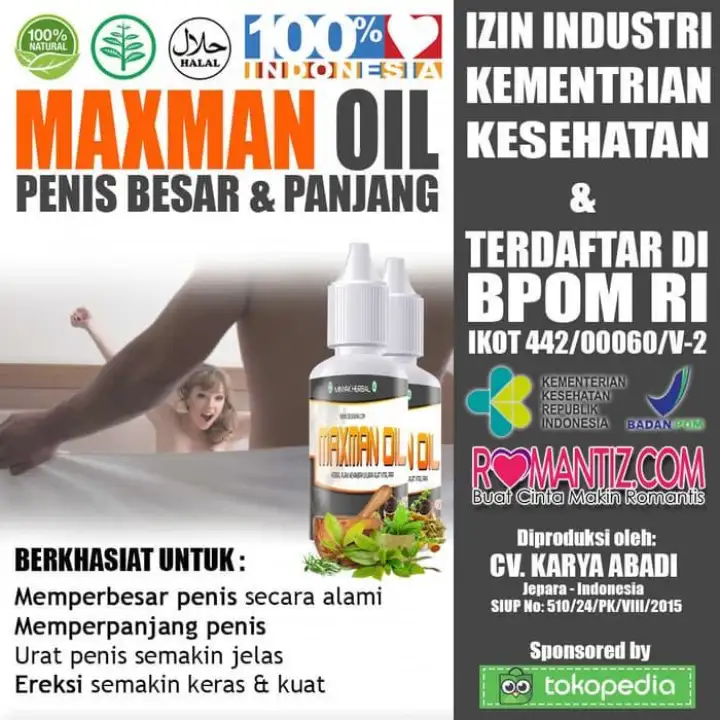 Obat Oles Menambah Ukuran Alat Vital Besar Panjang Maxxman Oil Lazada Indonesia