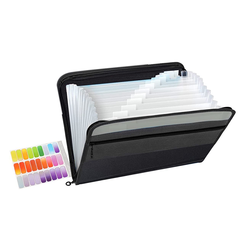 13 Pockets Expanding File Folder A4 Plastic Document Wallet Organizer for Personal Office Stationary Storage