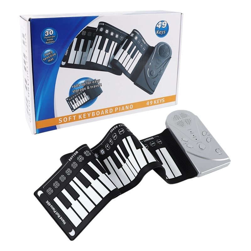 Portable Roll-Up Keyboard Piano 49-Key Electronic Children Hand-Rolled Keyboard