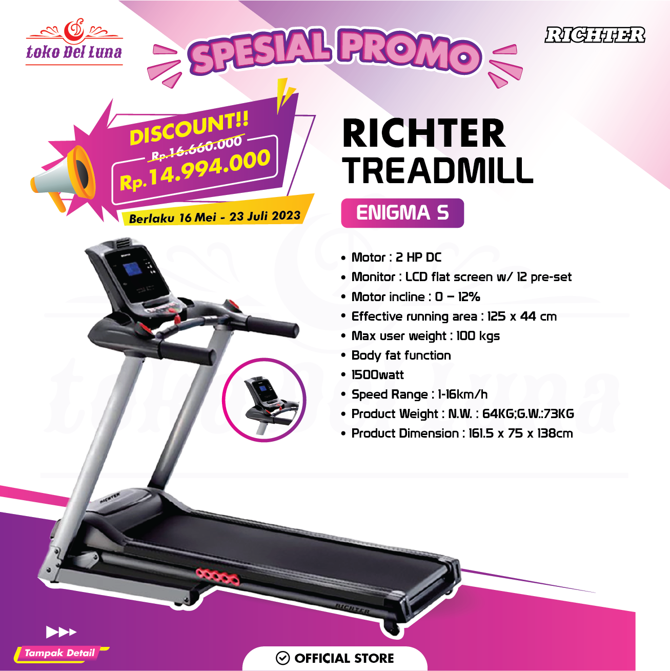 Treadmill richter exodus discount s