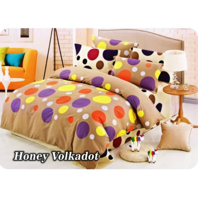 Bed Cover Set Fata Minimalise Honey Volkadot Ukuran 120x200 Single Bedcover set Bedcover polor sprei dan bedcover sprei terlaris sprei terbaru bedcover terbaru sprei kintakun bonita