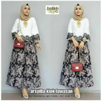 30+ Ide Model Baju Batik Busana Muslim Wanita