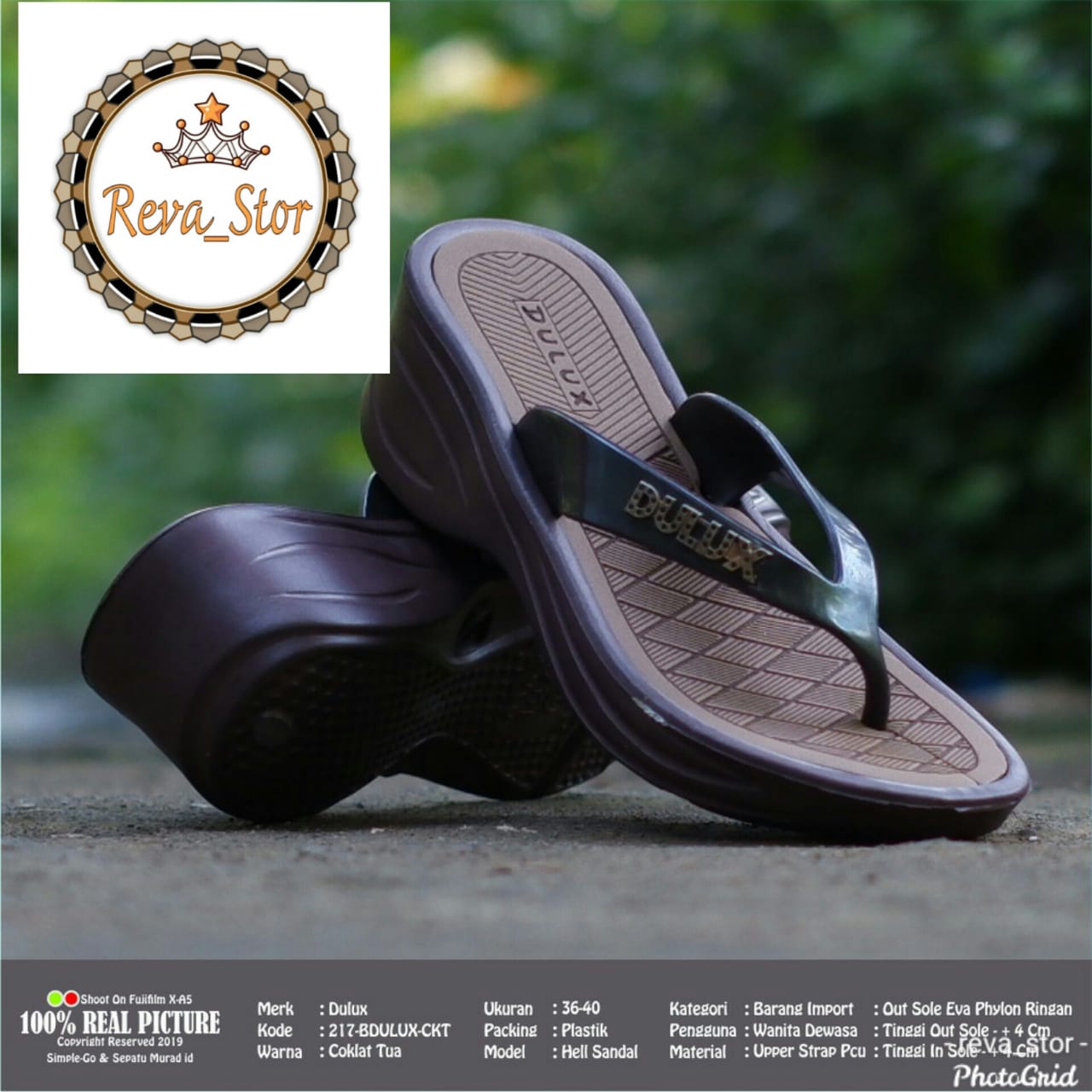 Sandal Dulux wedges jepit klasik 