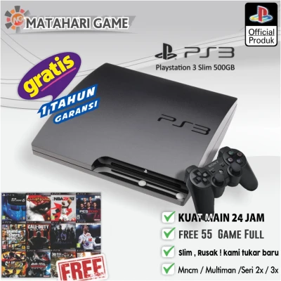 Playstation3 PS3 Slim Void Sony Asli Cfw 500GB - Free 1 Tahun Garansi / Grade A