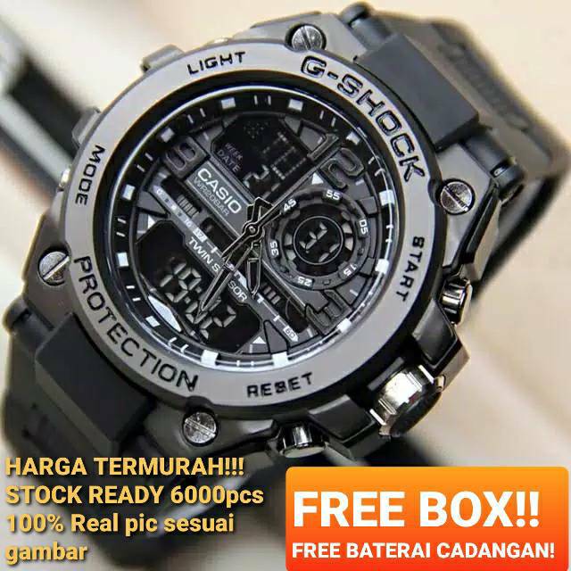 BIG SALE 11.11 JAM TANGAN PRIA GSHOCK CASIO GST 8600 G Shock BLACK METAL ANTI AIR FREE BOX Lazada Indonesia