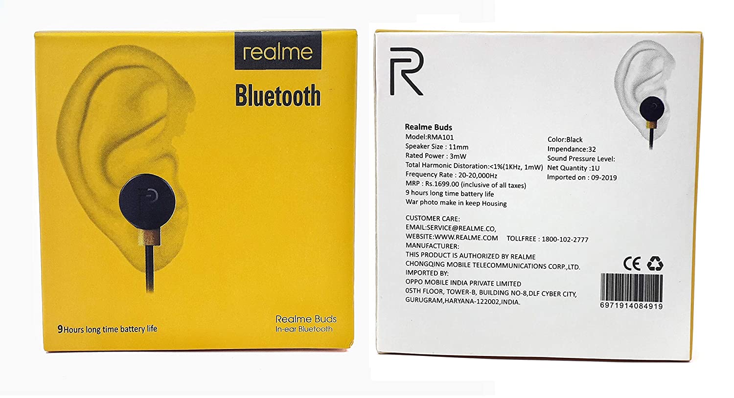 Realme Earphone Realme Buds Rma101 Bluetooth HEADSET BLUETOOTH