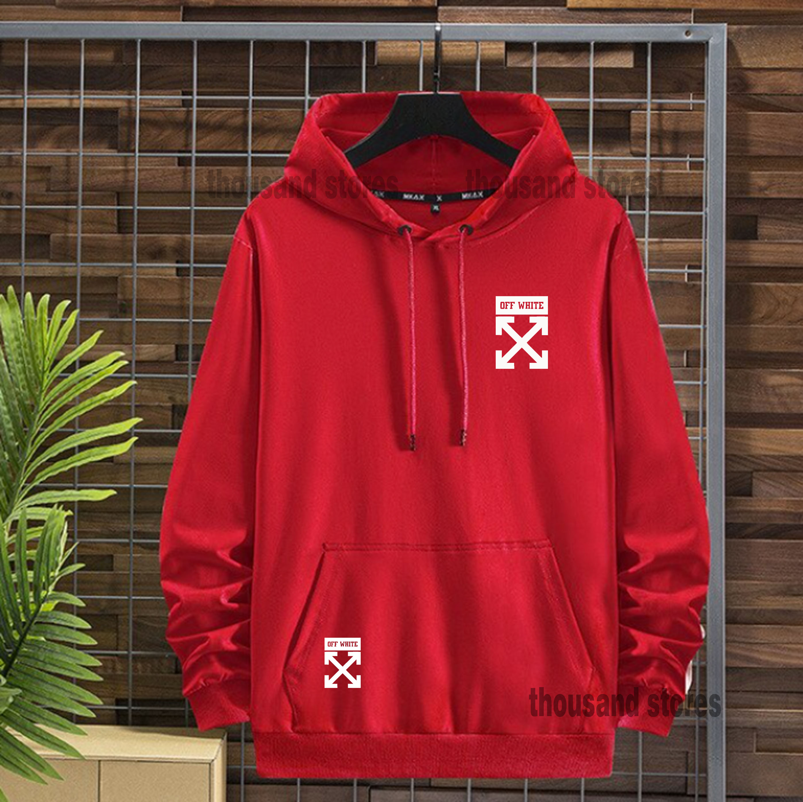 hodie cowok distro tebal Sweater Hoodie Pria Off White Ats Bwh