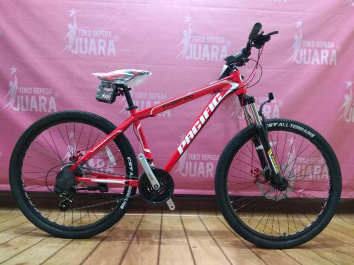 SEPEDA GUNUNG PACIFIC INVERT 100 MTB 27,5 INCH RED 21 SPEED