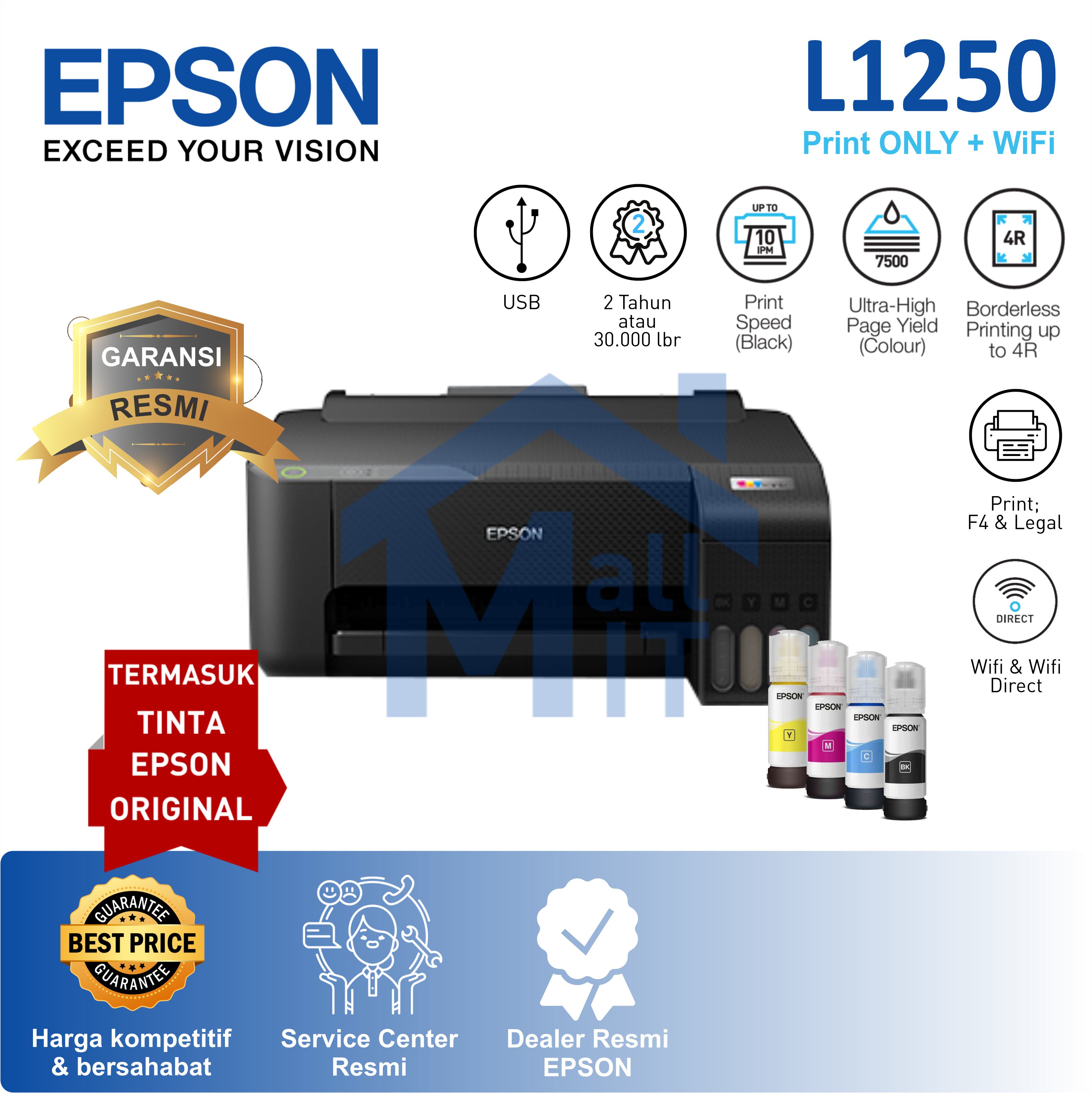Bisa Cod Printer Epson L1250 L 1250 L 1250 Wifi Wi Fi Direct Garansi Resmi Lazada Indonesia 6801