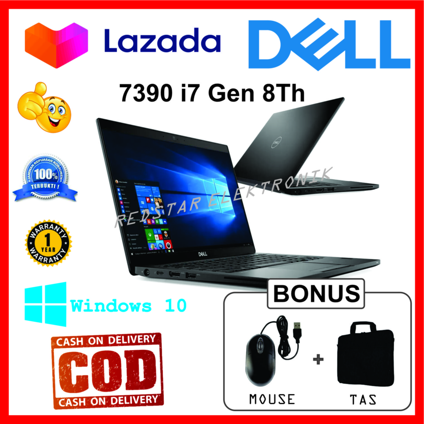 Laptop Dell Latitude 7390 Core i7 Gen 8th RAM 16 GB/512GB SSD FREE