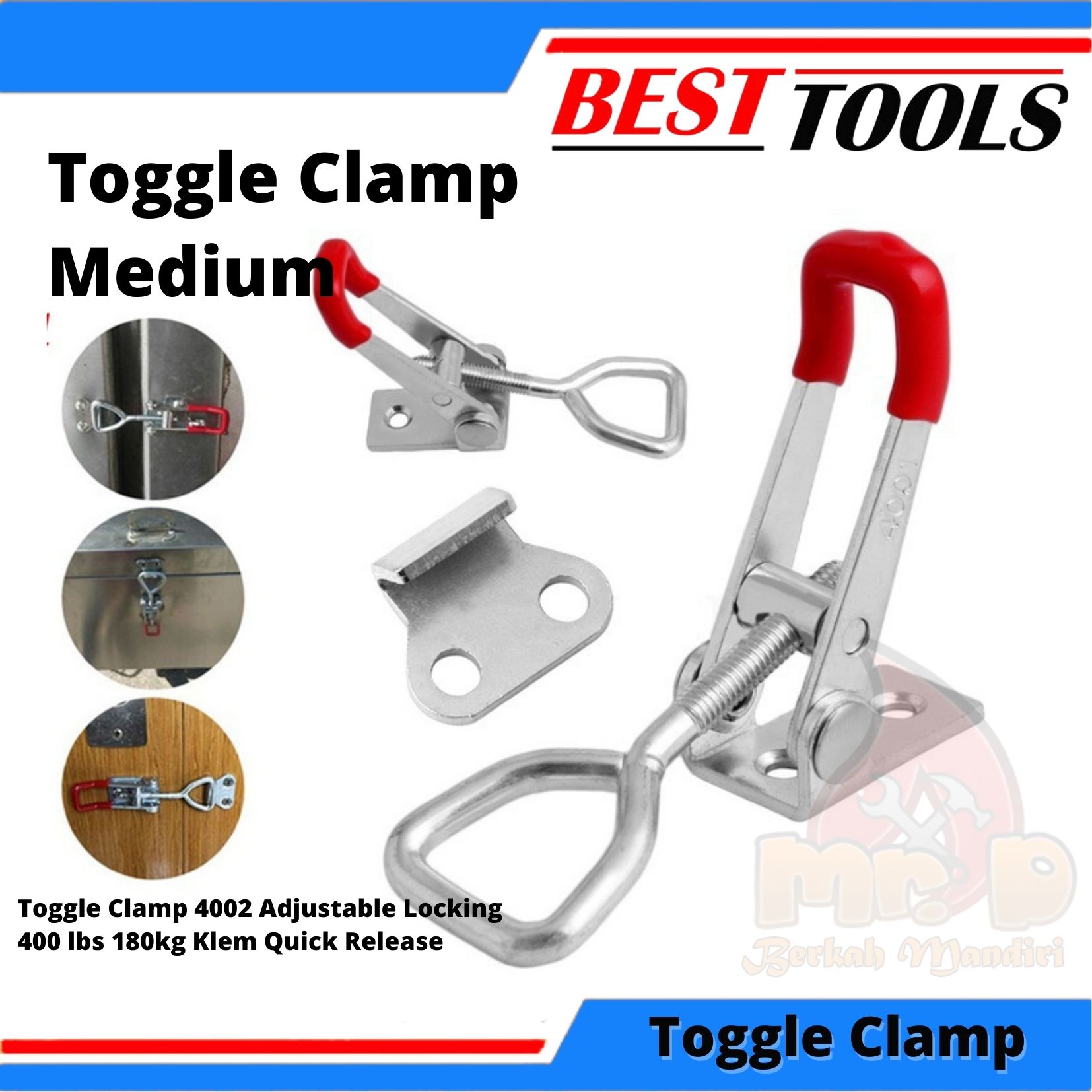 Toggle Klemmen, Heavy Duty Latch-Action Toggle Klemmen, 600Kg Holding Capaciteit Metaal Verstelbare Quick Release Pull Latch voor Deur, Box Case Trunk,Jig(2 stuk