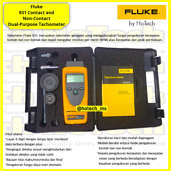 Fluke 931 Contact and NonContact DualPurpose Tachometer Fluke 931