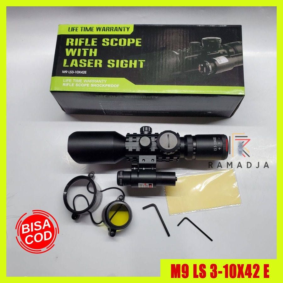 DSC HUNTER TELESKOP M9 LS310X42 E RIFLE SCOPE REDOT M9 RED DOT M9
