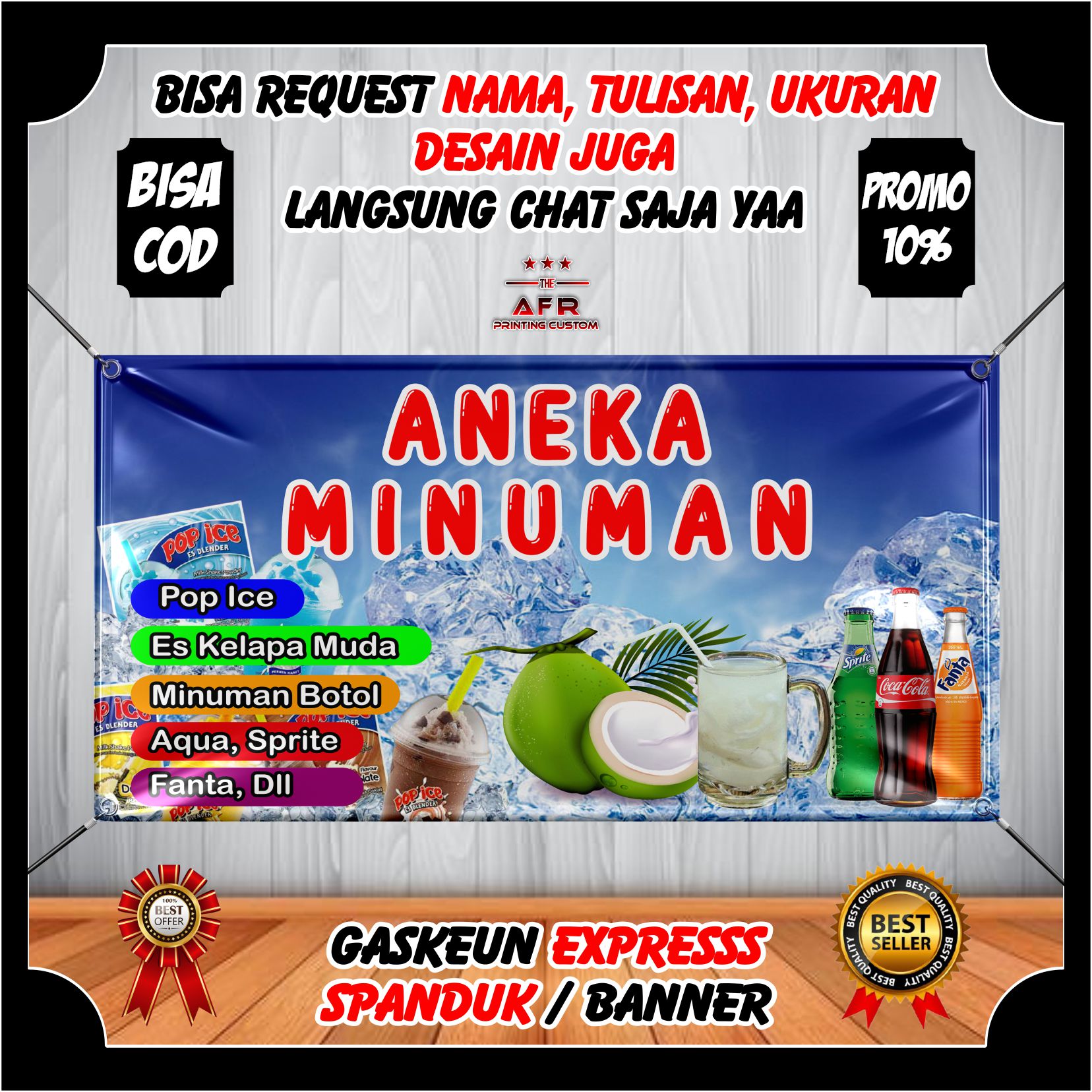 Terbaru-Spanduk Banner Jualan Aneka Minuman Dingin Banner Benner Custom