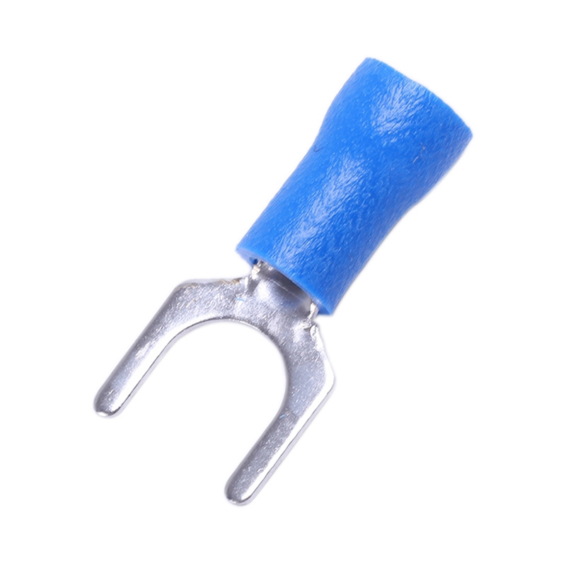 100pc Insulated Fork Spade Wire Connector Electrical Crimp Terminal 14