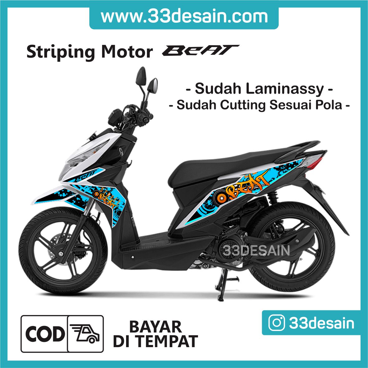 Aksesoris Stiker Motor Sticker Striping Motor Beat Esp Dan Beat Street 2016 2019 Beat Variasi 33Desain Lazada Indonesia