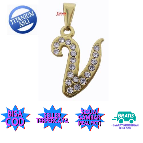 Jordanmall - Liontin Huruf Titanium 