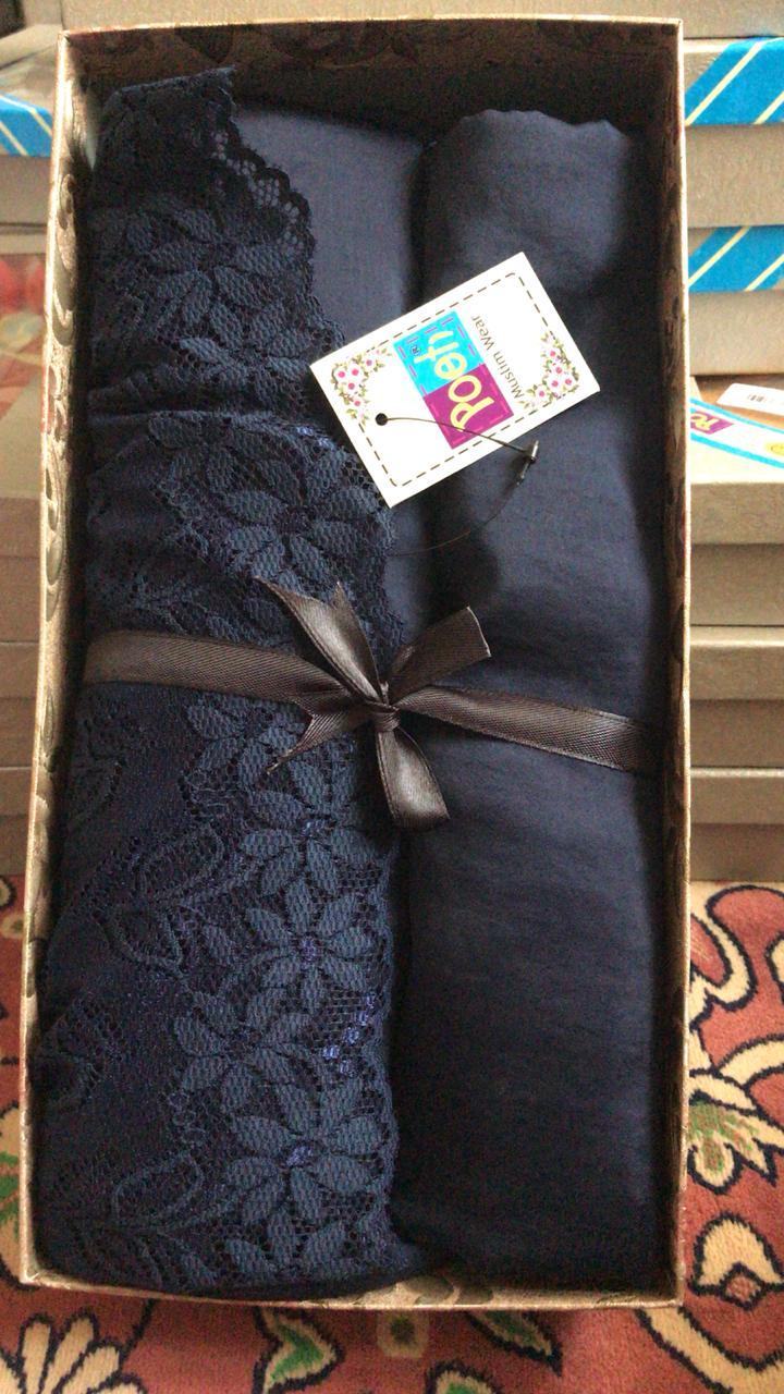 Mukena Poeti Polos Silky Premium Renda Atas Bawa
