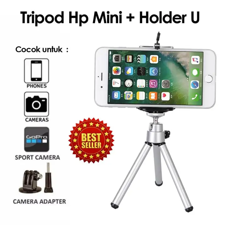 cod tripod mini kamera holder u hp handphone tripod stand with phone clip bracket holder mount for iphone samsung mobile phone for gopro hero 5 4 3