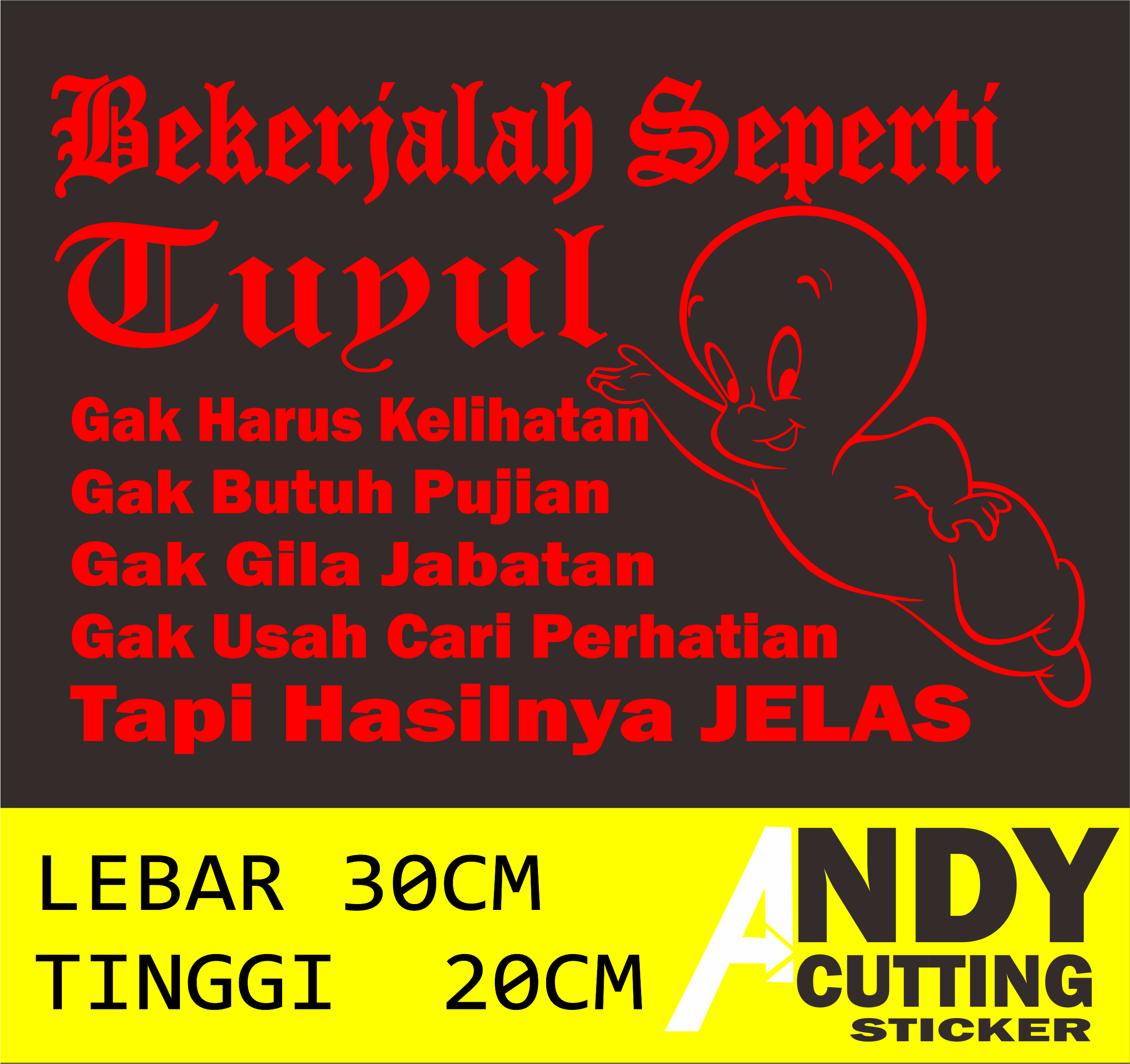 Stiker Mobil Tulisan Tuyul Merah Lazada Indonesia