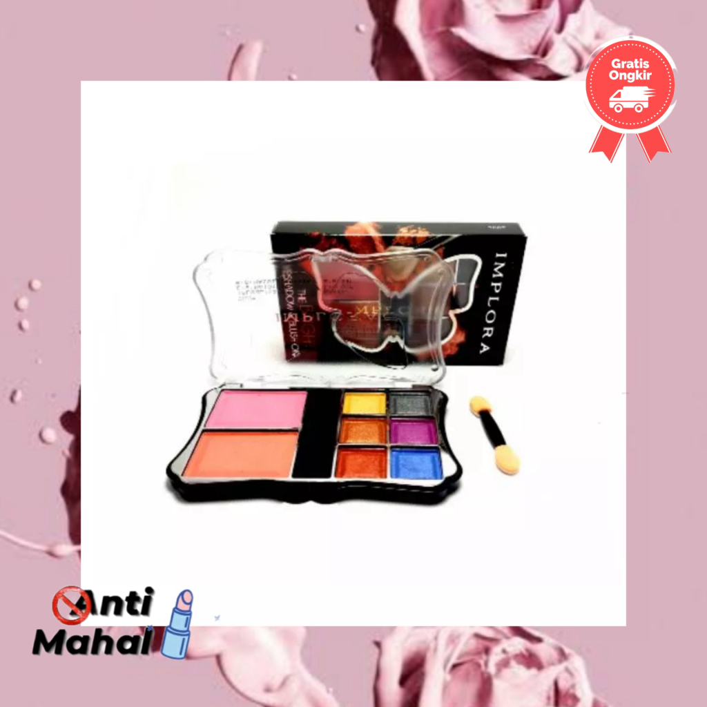 IMPLORA Eyeshadow Kupukupu Blush On 8 warna Lazada Indonesia