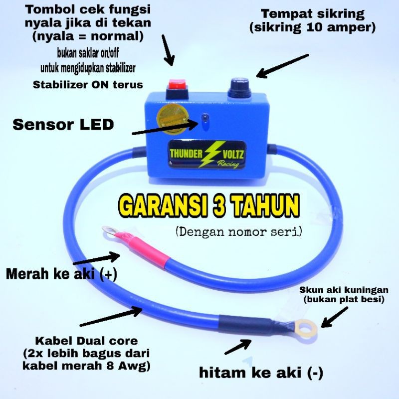 stabilizer accu untuk tegangan accu motor dan mobil aki stabiliser