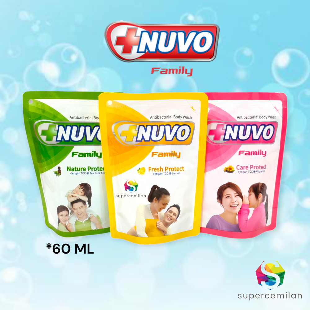 Nuvo Family Antibacterial Body Wash Sabun Cair Pouch 60 ML Lazada