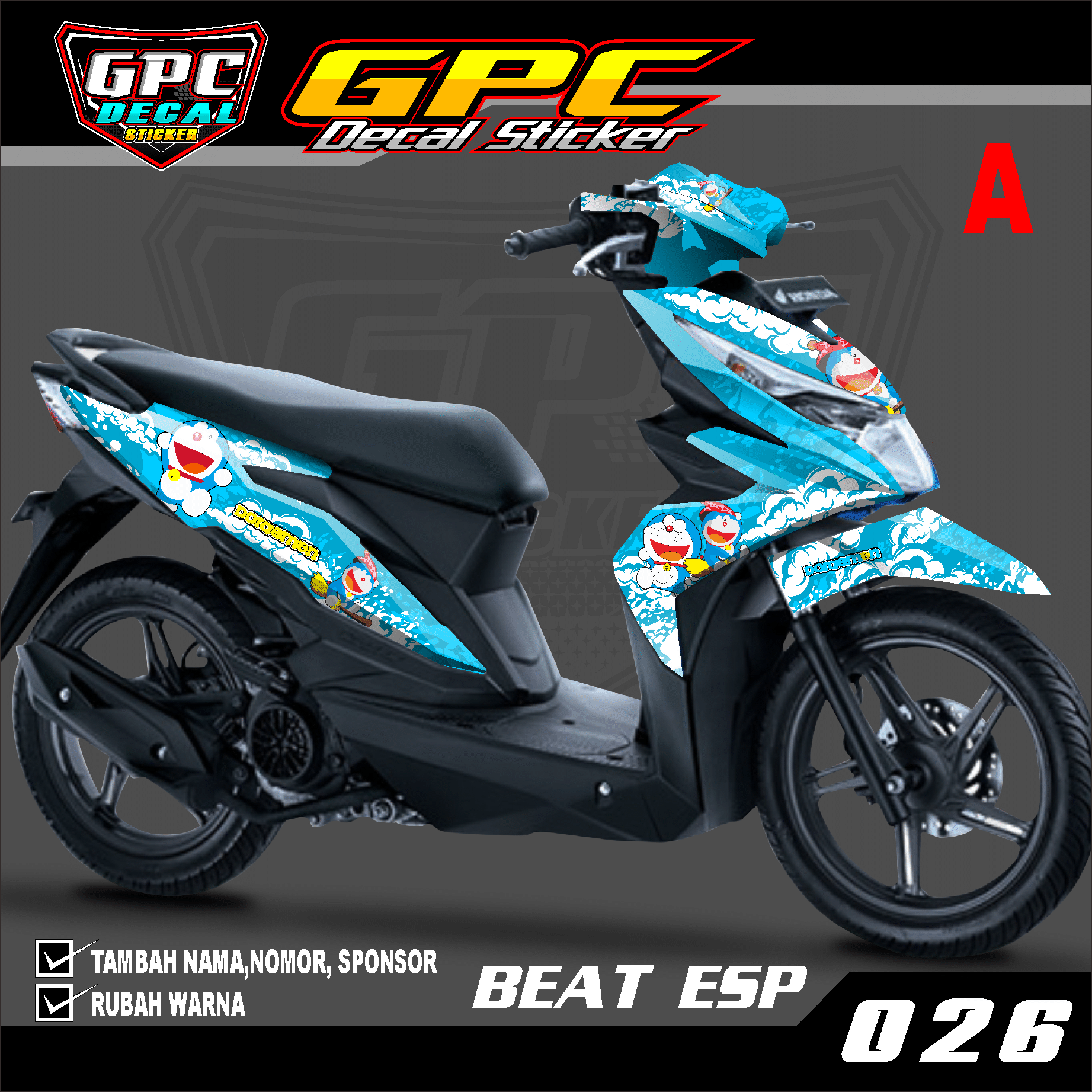 Decal Sticker Beat Fi Street Esp Full Body Dekal Stiker Striping Beat Doraemon Gpc Decal 026 Lazada Indonesia