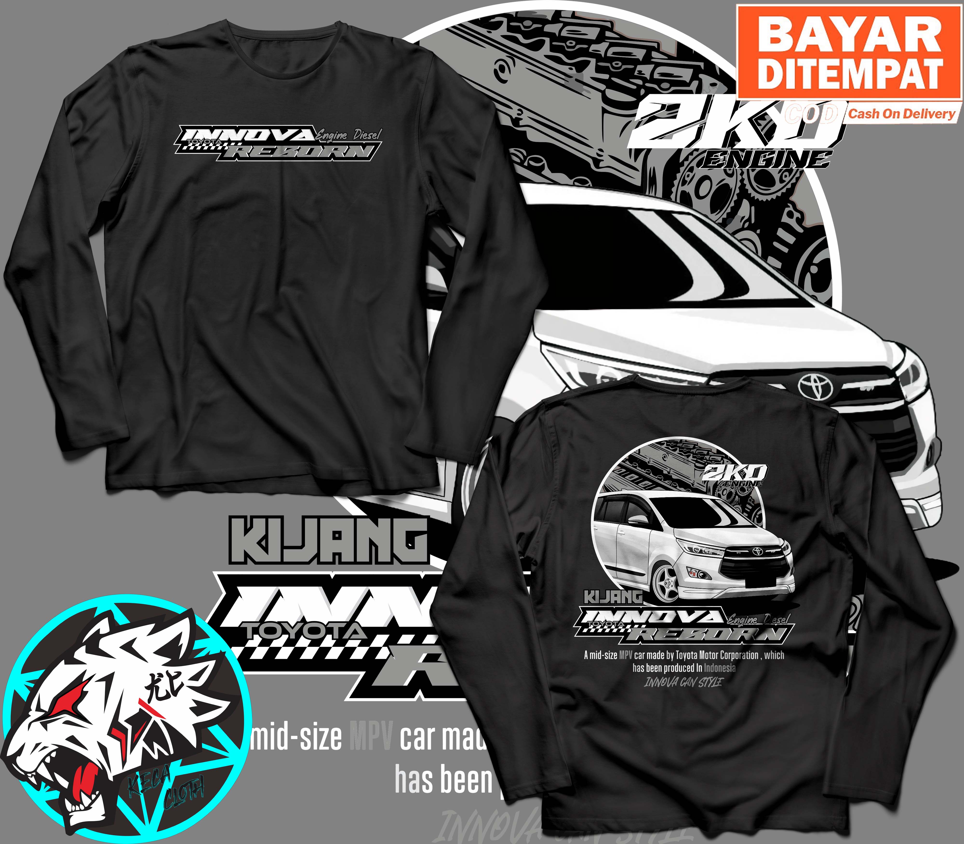 KAOS BAJU LENGAN PANJANG TOYOTA INNOVA REBORN 2KD ENGINE DIESEL CUMI