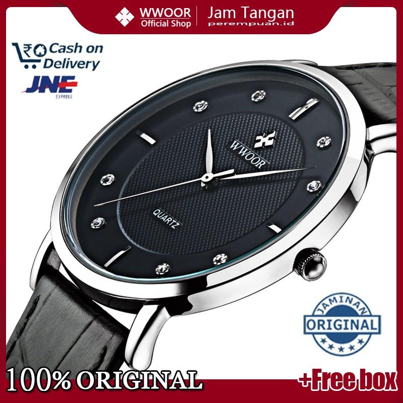 WWOOR Jam Tangan Pria Kulit Anti Air 100% Original 8811