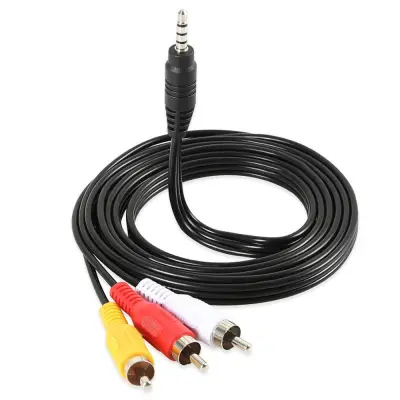 LANZEONT 1M DVD TV Audio Video Male to Male Speaker AV Cable Adapter Wire AUX Cable 3.5mm Jack to 3 RCA