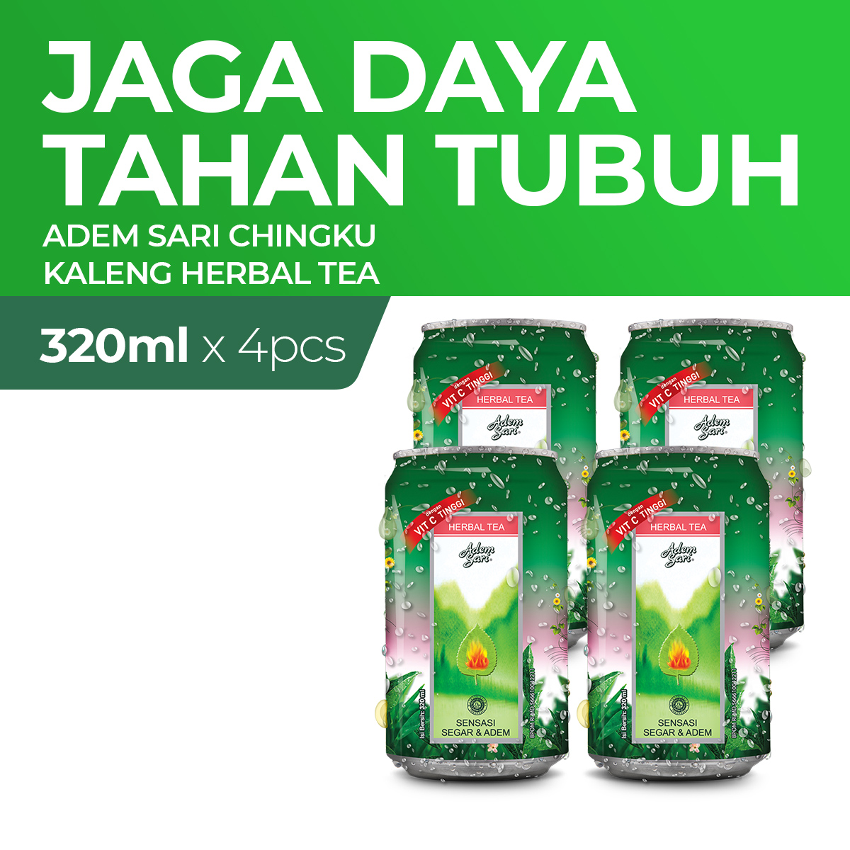Adem Sari Ching Ku Herbal Tea 320 Ml x4 | Lazada Indonesia