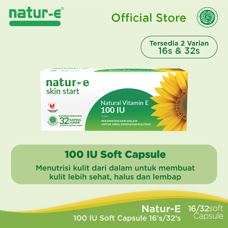 NaturE Skin Start Natural Vitamin E 100 IU 16s Soft Capsule suplemen / vitamin / vitamine
