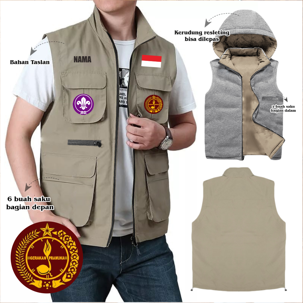 JAKET ROMPI PARASUT PRAMUKA KEREN / JAKET PEMBINA PRAMUKA / JAKET ROMPI