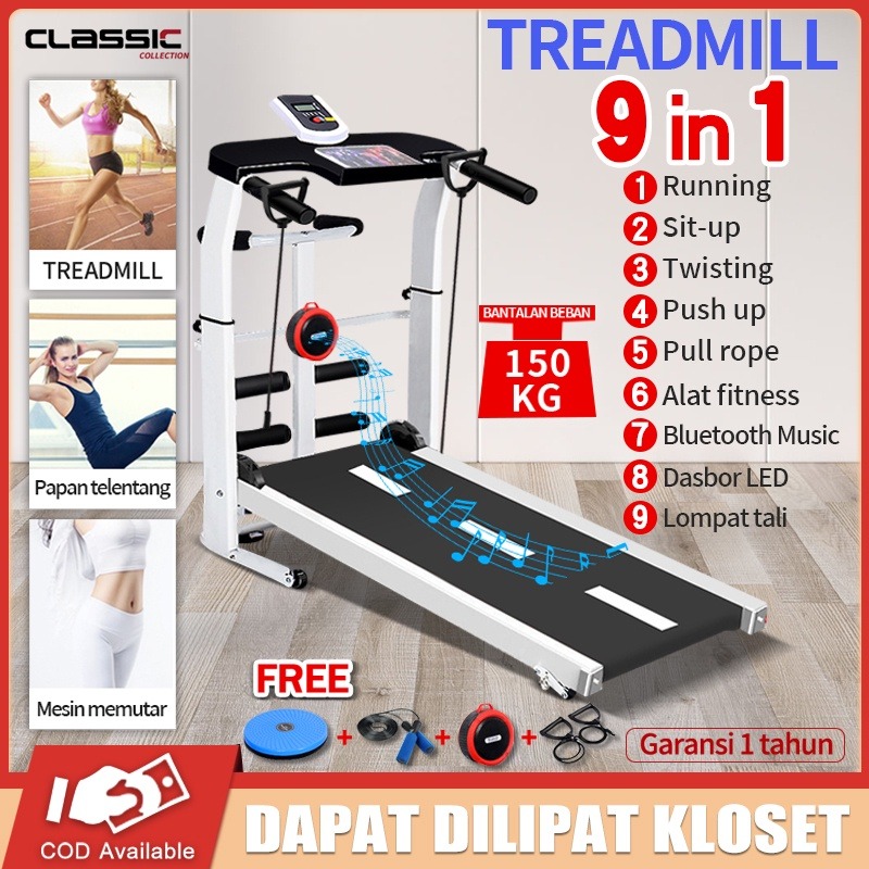 Treadmill Manual MultiFungsi Treadmill in 1-Alat Fitness