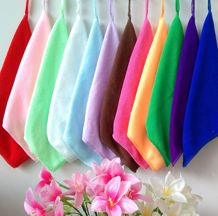 Siêu Mịn Sợi Hơn 100% Cotton Mềm Mại Trẻ Em Sơ Sinh Mẫu Giáo Trẻ Em Khăn Vuông Nhỏ Rửa Mặt Khăn Mặt Mẫu Giáo Khăn Bán Buôn