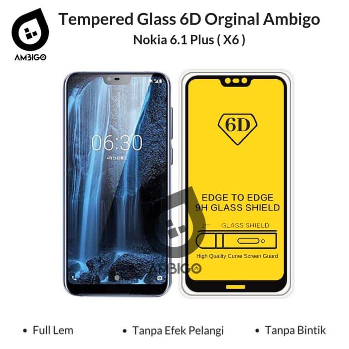 Nokia 6.1 Plus (X6) Tempered Glass 6D Full Cover Ambigo