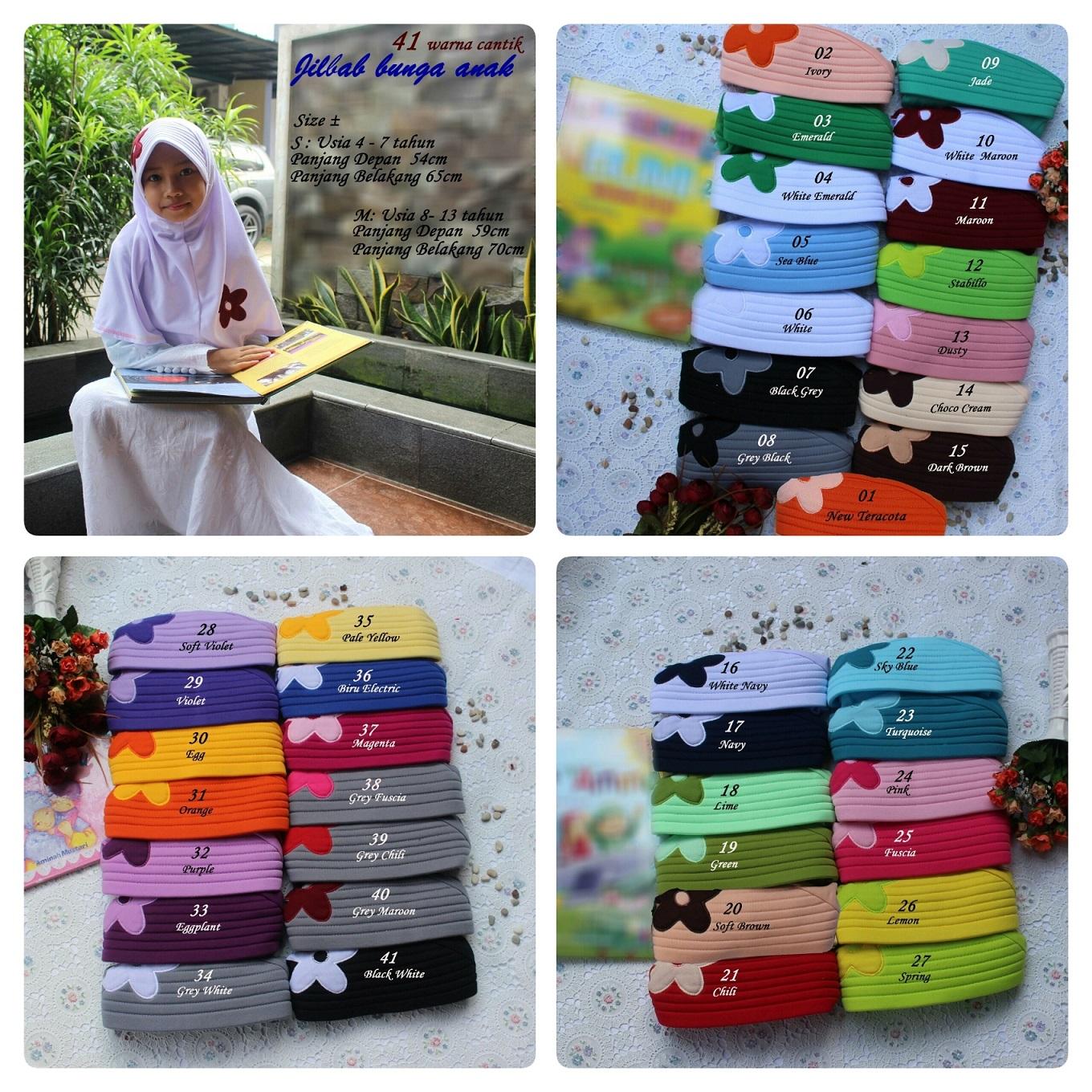 Jilbab Anak Vania Bunga Ceplok Size S (4-7 tahun) Bergo Hijab Instan Bayi Anak Sekolah PAUD TK SD Olahraga Murah Termurah Terlaris