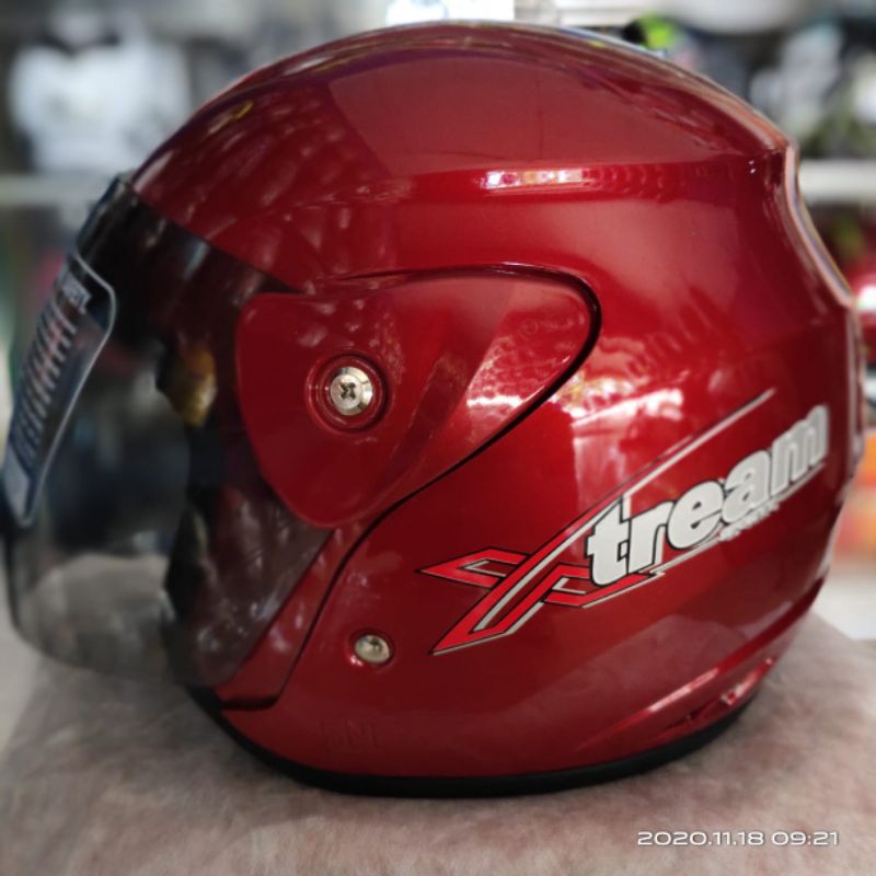 Helm Half Face RX EVO RED MARUN ORIGINAL Helm Pria Helm Murah