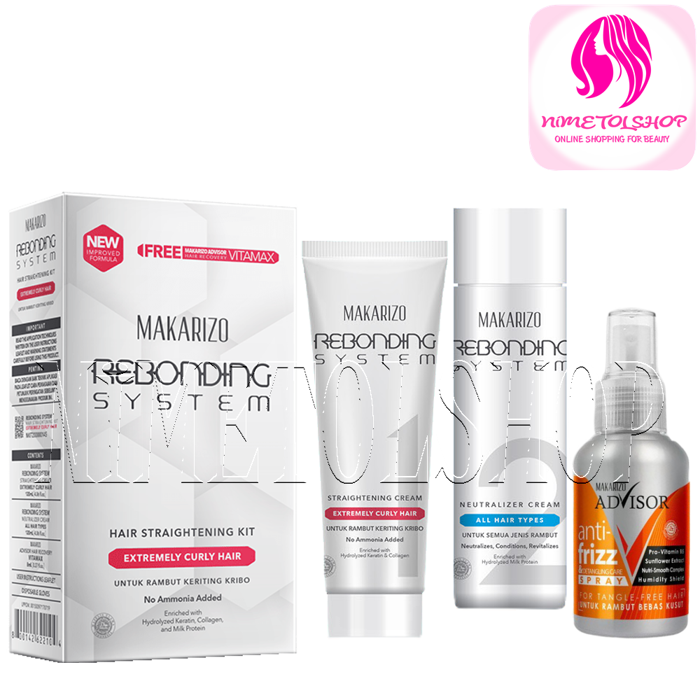 [PAKET] MAKARIZO Rebonding System Hair Straightening KIT + Advisor Anti