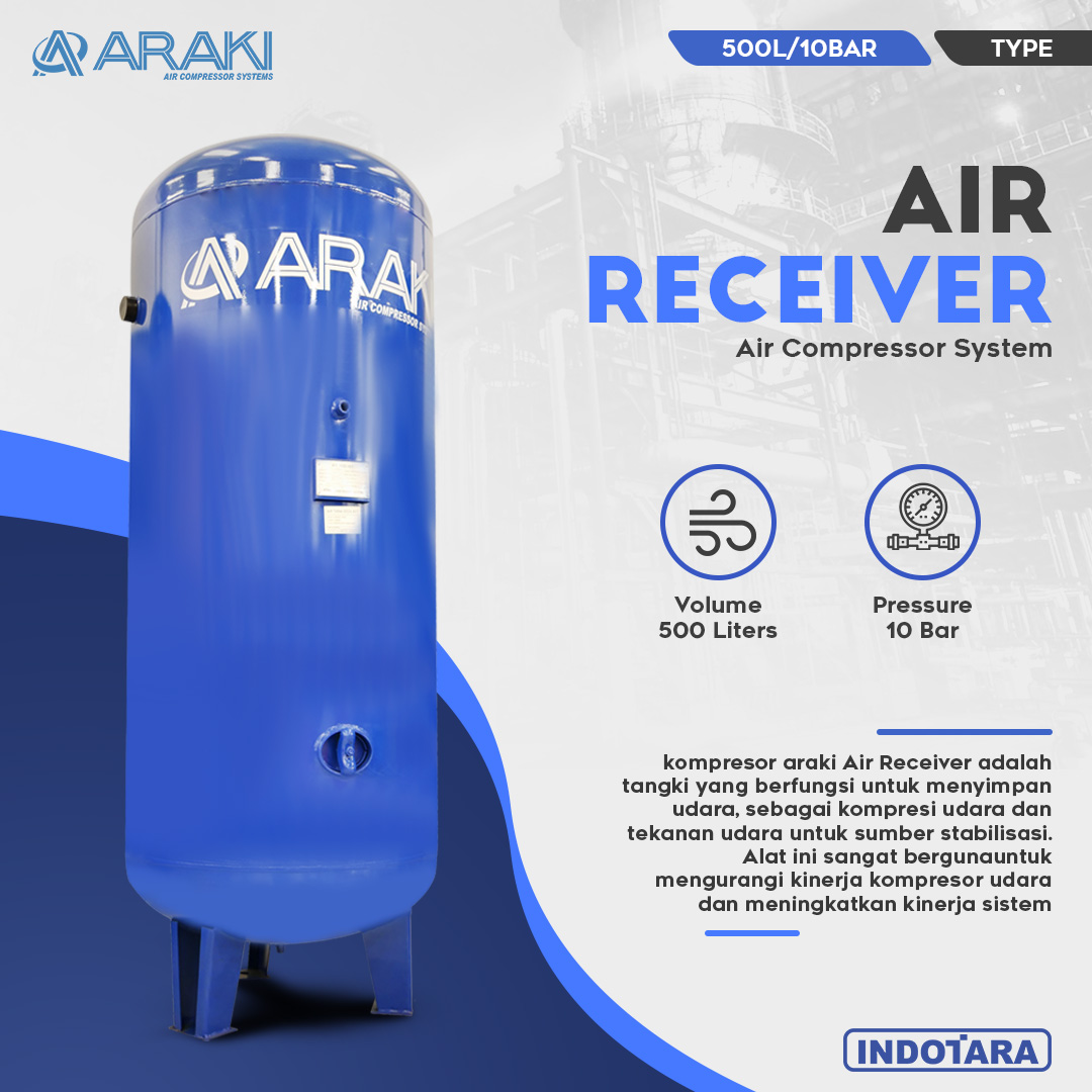 Tangki Udara / Air Receiver Tank 500L/10BAR Araki ART500/10 Lazada