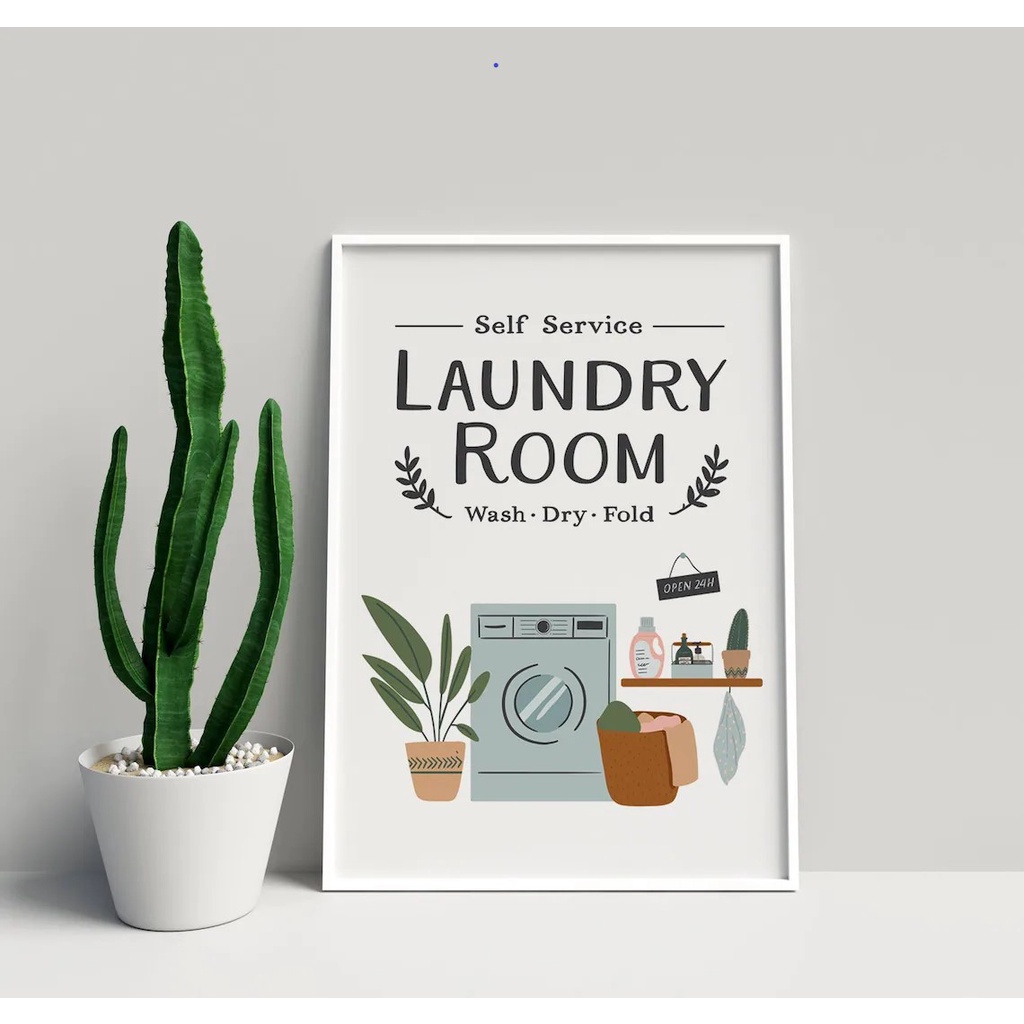 Hiasan Dinding (20x30cm) Laundry Room Wall Decor Tulisan Laundry